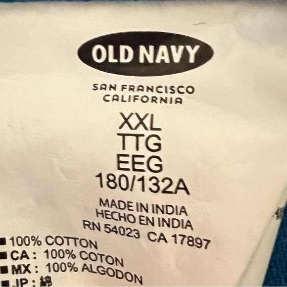 Old Navy Blue Plaid Button Down Shirt 100% Cotton Size XXL - Picture 10 of 11